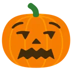 faccina contrariata + zucca di Halloween