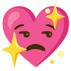 faccina contrariata + cuore che luccica