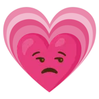 faccina contrariata + cuore che cresce