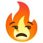 faccina contrariata + fuoco