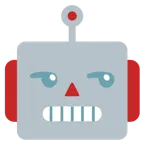 faccina contrariata + faccina di robot