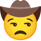 faccina contrariata + faccina con cappello da cowboy