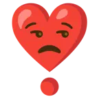 faccina contrariata + punto esclamativo a cuore
