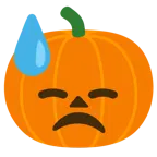 faccina abbattuta sudata + zucca di Halloween