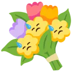 faccina abbattuta sudata + mazzo di fiori