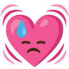 faccina abbattuta sudata + cuore che batte