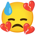 faccina abbattuta sudata + cuore infranto