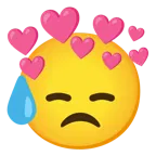 faccina abbattuta sudata + cuore con freccia