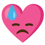faccina abbattuta sudata + cuore con fiocco