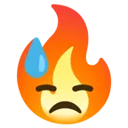 faccina abbattuta sudata + fuoco