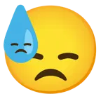 downcast face with sweat + downcast face with sweat