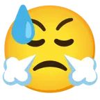 faccina abbattuta sudata + faccina che sbuffa
