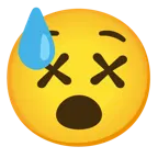 faccina abbattuta sudata + faccina frastornata