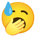 faccina abbattuta sudata + faccina che sbadiglia