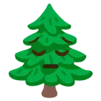 faccina pensierosa + albero sempreverde