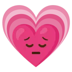 faccina pensierosa + cuore che cresce