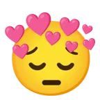 faccina pensierosa + cuore con freccia