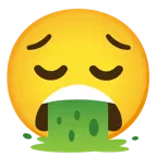 faccina pensierosa + faccina che vomita