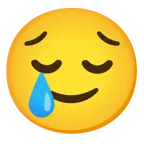 faccina pensierosa + faccina sorridente con lacrima