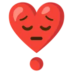 faccina pensierosa + punto esclamativo a cuore
