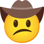 faccina confusa + faccina con cappello da cowboy