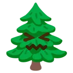 faccina frustrata + albero sempreverde
