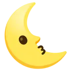 kissing face + last quarter moon face