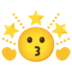 kissing face + glowing star