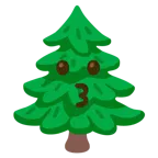 kissing face + evergreen tree