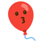 kissing face + balloon
