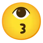 kissing face + eye
