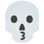 kissing face + skull
