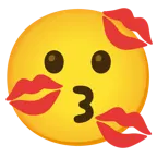 kissing face + kiss mark