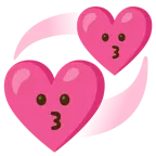 kissing face + revolving hearts