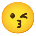 kissing face + winking face