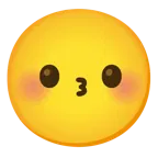 kissing face + smiling face with smiling eyes
