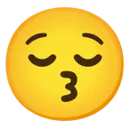 kissing face + relieved face