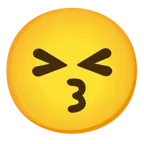 kissing face + confounded face