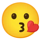 kissing face + face blowing a kiss