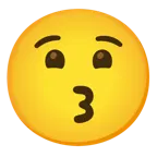 kissing face + kissing face with closed eyes
