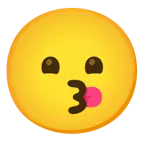 kissing face + face with tongue