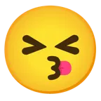 kissing face + squinting face with tongue