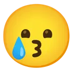 kissing face + crying face