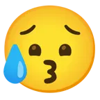 kissing face + sad but relieved face