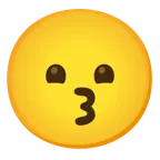 kissing face + frowning face with open mouth