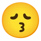 kissing face + weary face