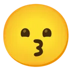 kissing face + grimacing face