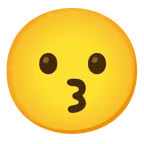 kissing face + hushed face