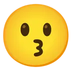 kissing face + astonished face