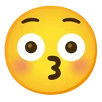 kissing face + flushed face